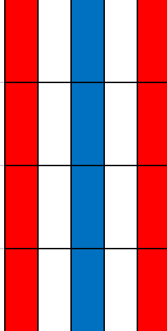 Flag Slide (R, W, B, W, R) - Lane Color Option