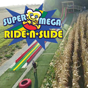 Mega Slide - Triple Lane 150ft w/ Ride Tubes - (20 Tubes Included)