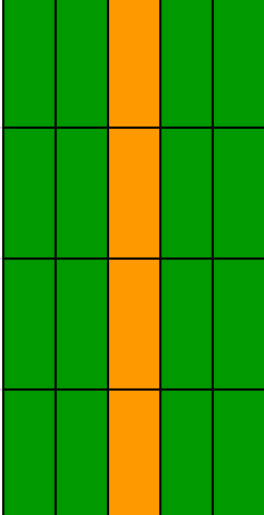 Pumpkin Stripe (G, G, O, G, G)